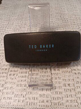 Ted Baker London unisex eye glasses case storage hard faux leather clamshell